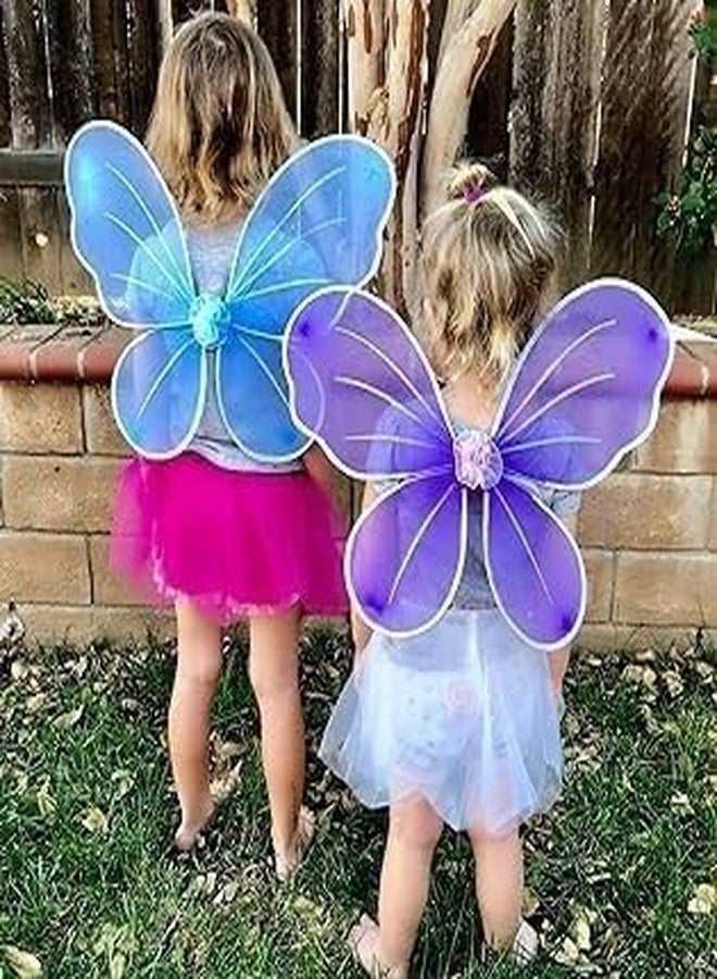 Royals BLUE Net Fairy Butterfly Wings Costume for Baby Girls in Blue - Soft Angel Dress Up Wings Birthday Party, Kids Fancy Dress, Party Gift for Girls, Magical Fairy Tale Costume Accessory - Image 4